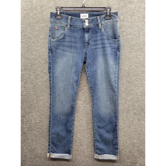Hudson Jeans Women's 26 Blue Collin Cuffed Crop Mid Rise Straight Leg Denim NWOT - Picture 1 of 14